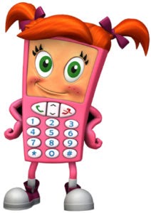 cell phone sally cartoon character